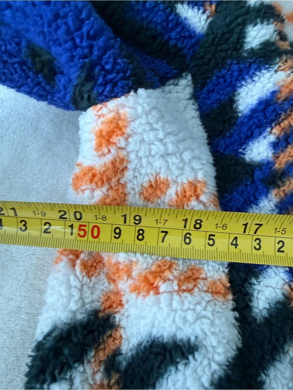 The North Face Men’s Blue, White & Orange Patterned Half-Zip Fleece Hoodie eb2
